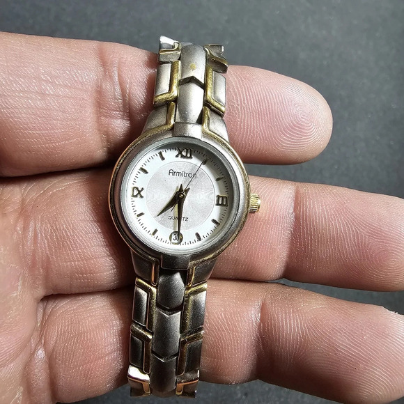 Armitrin Ladies Quartz Fashion Watch Working Silver/Gold Tone Date Just 25/6212S - Picture 1 of 10